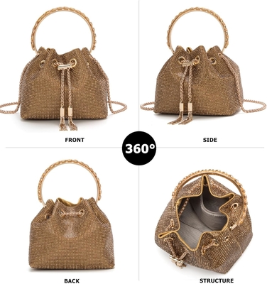 Bling Crystal Rhinestone Purse cho phụ nữ Sparkly Clutch Handbag Crossbody Bag cho bữa tiệc cưới tối