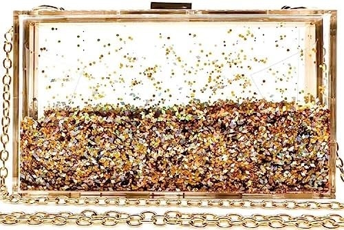 JeVenis Magic Transparent Sequins Clutch Purse Evening Handbag For Party Prom Bride (Bộ túi xách tối cho bữa tiệc)