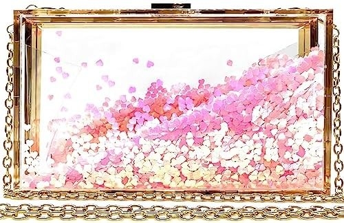 JeVenis Magic Transparent Sequins Clutch Purse Evening Handbag For Party Prom Bride (Bộ túi xách tối cho bữa tiệc)