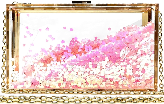 JeVenis Magic Transparent Sequins Clutch Purse Evening Handbag For Party Prom Bride (Bộ túi xách tối cho bữa tiệc)