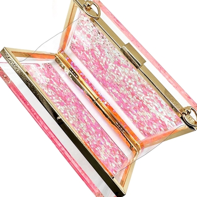 JeVenis Magic Transparent Sequins Clutch Purse Evening Handbag For Party Prom Bride (Bộ túi xách tối cho bữa tiệc)