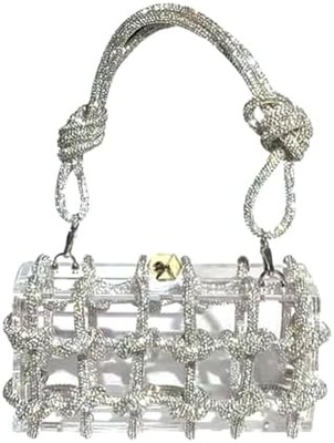 Túi Acrylic rõ ràng Rhinestone Acrylic Clutch Crystal túi xách tối cho phụ nữ Glitter túi xách cho bữa tiệc cocktail đám cưới