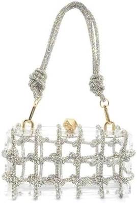 Túi Acrylic rõ ràng Rhinestone Acrylic Clutch Crystal túi xách tối cho phụ nữ Glitter túi xách cho bữa tiệc cocktail đám cưới