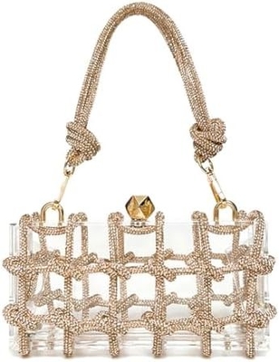 Túi Acrylic rõ ràng Rhinestone Acrylic Clutch Crystal túi xách tối cho phụ nữ Glitter túi xách cho bữa tiệc cocktail đám cưới