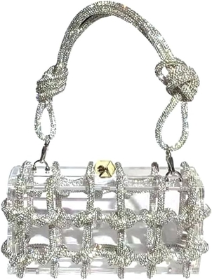 Túi Acrylic rõ ràng Rhinestone Acrylic Clutch Crystal túi xách tối cho phụ nữ Glitter túi xách cho bữa tiệc cocktail đám cưới