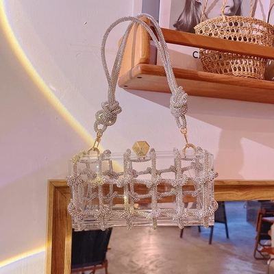 Túi Acrylic rõ ràng Rhinestone Acrylic Clutch Crystal túi xách tối cho phụ nữ Glitter túi xách cho bữa tiệc cocktail đám cưới
