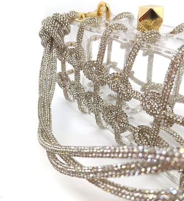 Túi Acrylic rõ ràng Rhinestone Acrylic Clutch Crystal túi xách tối cho phụ nữ Glitter túi xách cho bữa tiệc cocktail đám cưới
