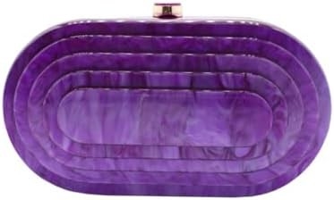 Acrylic Evening Clutch Bag cho phụ nữ Shell Shape Shoulder Crossbody Bag Glitter Marble Purse Handbag