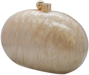 Acrylic Evening Clutch Bag cho phụ nữ Shell Shape Shoulder Crossbody Bag Glitter Marble Purse Handbag