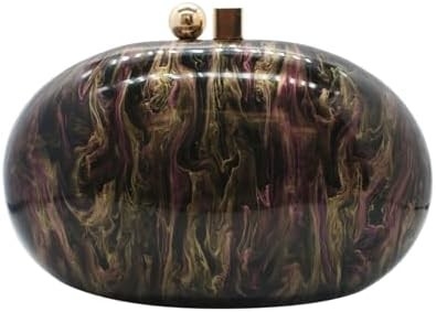 Acrylic Evening Clutch Bag cho phụ nữ Shell Shape Shoulder Crossbody Bag Glitter Marble Purse Handbag
