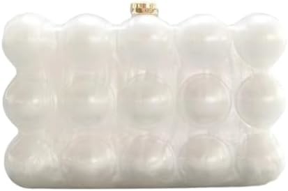 Acrylic Evening Clutch Bag cho phụ nữ Shell Shape Shoulder Crossbody Bag Glitter Marble Purse Handbag