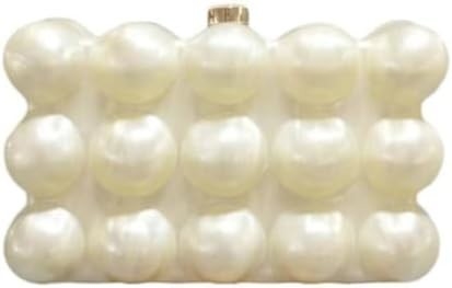 Acrylic Evening Clutch Bag cho phụ nữ Shell Shape Shoulder Crossbody Bag Glitter Marble Purse Handbag