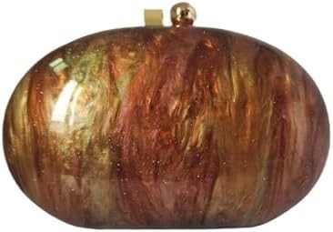 Acrylic Evening Clutch Bag cho phụ nữ Shell Shape Shoulder Crossbody Bag Glitter Marble Purse Handbag