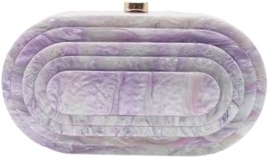 Acrylic Evening Clutch Bag cho phụ nữ Shell Shape Shoulder Crossbody Bag Glitter Marble Purse Handbag