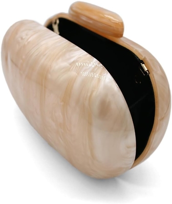 Acrylic Evening Clutch Bag cho phụ nữ Shell Shape Shoulder Crossbody Bag Glitter Marble Purse Handbag