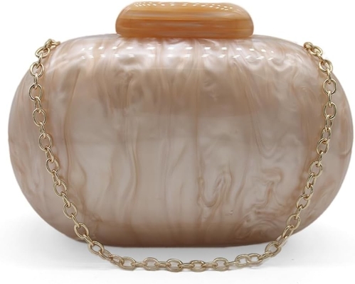 Acrylic Evening Clutch Bag cho phụ nữ Shell Shape Shoulder Crossbody Bag Glitter Marble Purse Handbag
