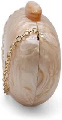 Acrylic Evening Clutch Bag cho phụ nữ Shell Shape Shoulder Crossbody Bag Glitter Marble Purse Handbag
