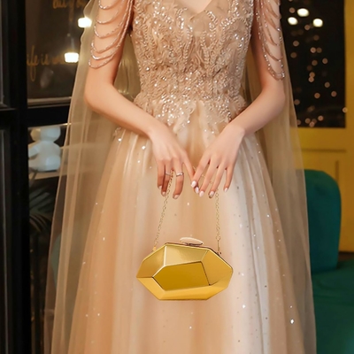 Đàn bà LATTICE MODEL METAL EVENING HANDBAG,GEOMETRIC EVENING CLUTCH BORSE cho các bữa tiệc,đám cưới,Proms