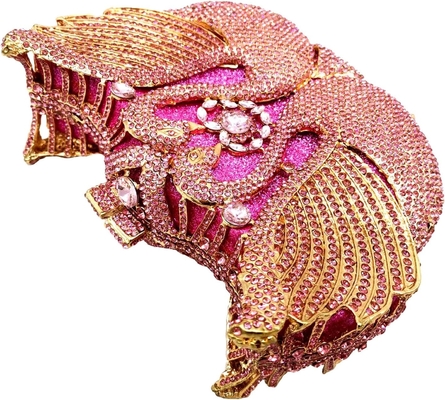 BOUTIQUE DE FGG WOMEN SWAN CLUTCH CRYSTAL EVENING BAGS Đám cưới Tiệc tối Đám phụ nữ Đá thạch cao