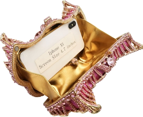 BOUTIQUE DE FGG WOMEN SWAN CLUTCH CRYSTAL EVENING BAGS Đám cưới Tiệc tối Đám phụ nữ Đá thạch cao