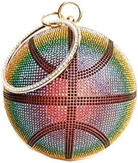 Umren Đàn bà Bóng rổ hình chéo túi xách cơ thể rhinestone bóng tròn tinh thể buổi tối túi nhét túi xách cho đám cưới