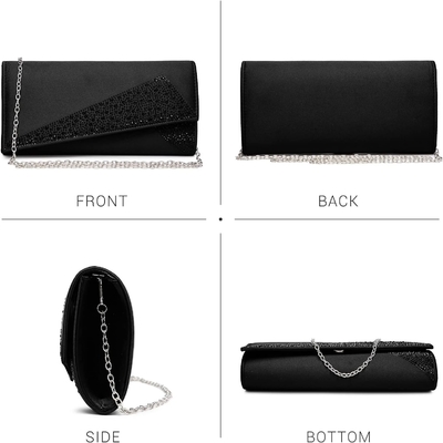 DASEIN Đàn bà satin rhinestone clutch evening bags scincLE glitter shiny purse túi xách cho bữa tiệc đám cưới cocktail prom