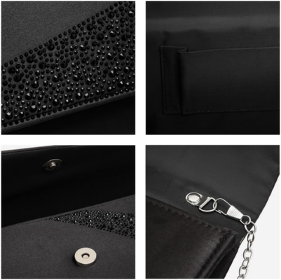 DASEIN Đàn bà satin rhinestone clutch evening bags scincLE glitter shiny purse túi xách cho bữa tiệc đám cưới cocktail prom