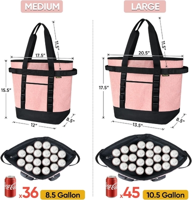 BALEINE LARGE 36-CAN COOLER BAGS CÁC, PEVA mềm COOLER TOTE BAG, túi tạp hóa CÁC với zippered trên