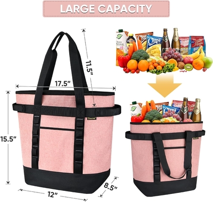 BALEINE LARGE 36-CAN COOLER BAGS CÁC, PEVA mềm COOLER TOTE BAG, túi tạp hóa CÁC với zippered trên
