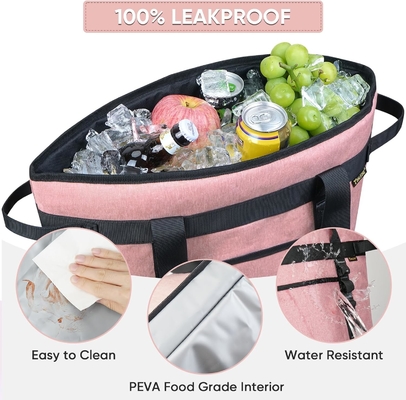 BALEINE LARGE 36-CAN COOLER BAGS CÁC, PEVA mềm COOLER TOTE BAG, túi tạp hóa CÁC với zippered trên