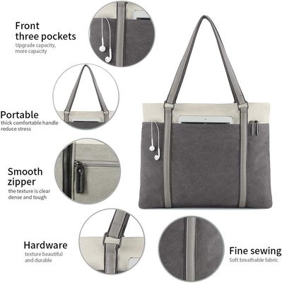 Đàn bà máy tính xách tay TOTE BAG cho công việc nhẹ cân SPLICE CANVAS 15.6 inch túi xách