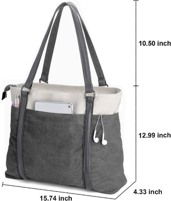 Đàn bà máy tính xách tay TOTE BAG cho công việc nhẹ cân SPLICE CANVAS 15.6 inch túi xách