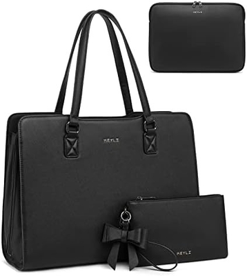 KEYLI 4PC SET LAPTOP BAG cho phụ nữ da lớn LAPTOP BRIEFCASE với cổng sạc USB máy tính vai túi xách PU