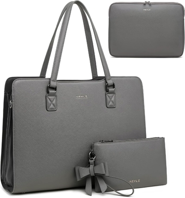 KEYLI 4PC SET LAPTOP BAG cho phụ nữ da lớn LAPTOP BRIEFCASE với cổng sạc USB máy tính vai túi xách PU