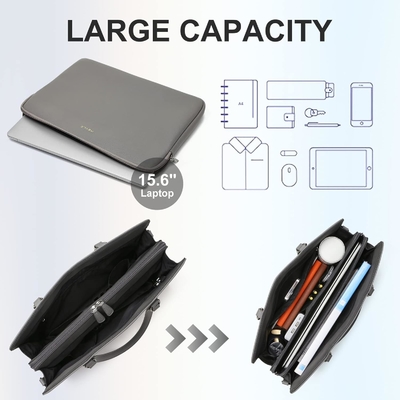 KEYLI 4PC SET LAPTOP BAG cho phụ nữ da lớn LAPTOP BRIEFCASE với cổng sạc USB máy tính vai túi xách PU