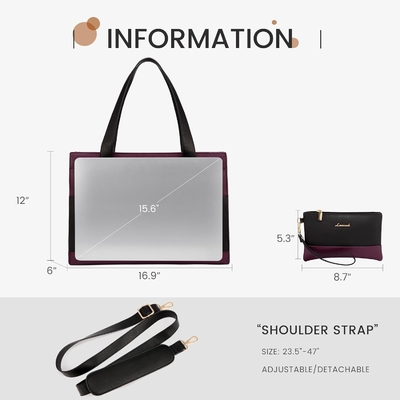 Lovevook laptop bag cho phụ nữ 15.6 inch laptop TOTE work bag chuyên nghiệp da máy tính briefcase chống nước kinh doanh