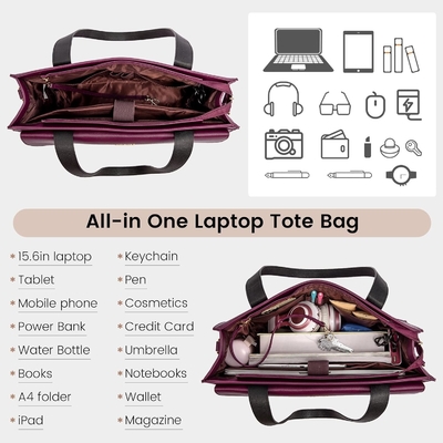 Lovevook laptop bag cho phụ nữ 15.6 inch laptop TOTE work bag chuyên nghiệp da máy tính briefcase chống nước kinh doanh