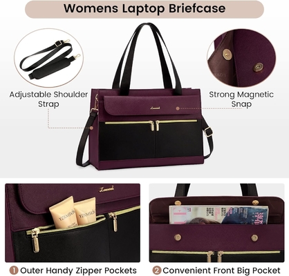 Lovevook laptop bag cho phụ nữ 15.6 inch laptop TOTE work bag chuyên nghiệp da máy tính briefcase chống nước kinh doanh