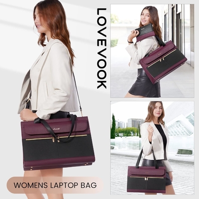 Lovevook laptop bag cho phụ nữ 15.6 inch laptop TOTE work bag chuyên nghiệp da máy tính briefcase chống nước kinh doanh