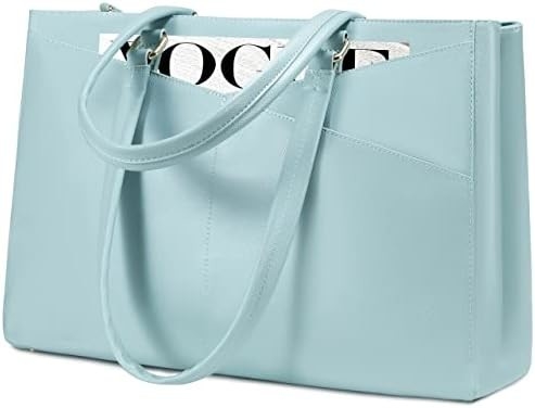 laptop túi xách cho phụ nữ 15,6 inch da chống nước túi máy tính kinh doanh văn phòng làm việc briefcase màu đen