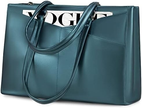 laptop túi xách cho phụ nữ 15,6 inch da chống nước túi máy tính kinh doanh văn phòng làm việc briefcase màu đen