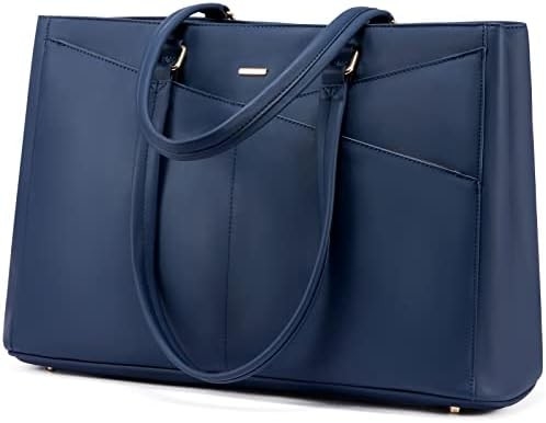 laptop túi xách cho phụ nữ 15,6 inch da chống nước túi máy tính kinh doanh văn phòng làm việc briefcase màu đen