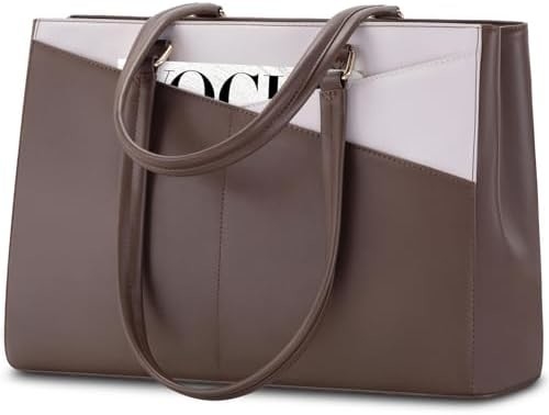 laptop túi xách cho phụ nữ 15,6 inch da chống nước túi máy tính kinh doanh văn phòng làm việc briefcase màu đen