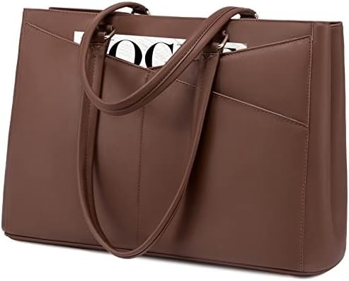 laptop túi xách cho phụ nữ 15,6 inch da chống nước túi máy tính kinh doanh văn phòng làm việc briefcase màu đen