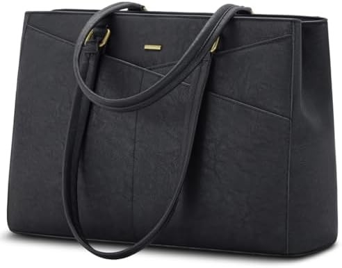 laptop túi xách cho phụ nữ 15,6 inch da chống nước túi máy tính kinh doanh văn phòng làm việc briefcase màu đen
