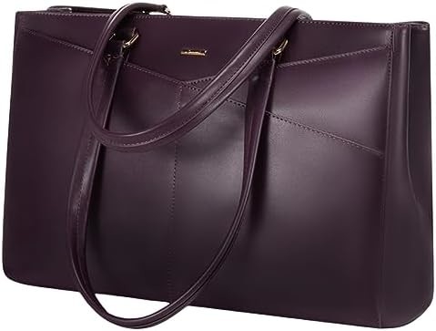 laptop túi xách cho phụ nữ 15,6 inch da chống nước túi máy tính kinh doanh văn phòng làm việc briefcase màu đen