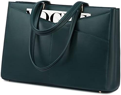 laptop túi xách cho phụ nữ 15,6 inch da chống nước túi máy tính kinh doanh văn phòng làm việc briefcase màu đen