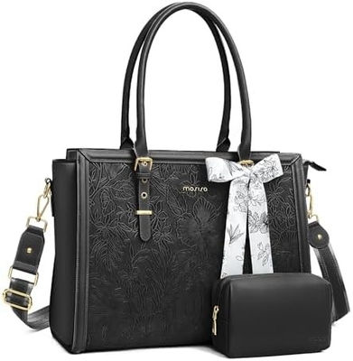 MOSISO laptop bag cho phụ nữ, 17-17.3 inch PU da TOTE BAG tương thích với Macbook, HP, Dell, ASUS Notebook