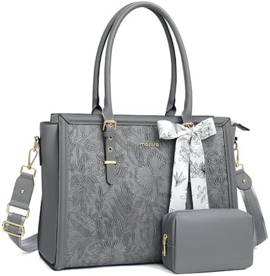 MOSISO laptop bag cho phụ nữ, 17-17.3 inch PU da TOTE BAG tương thích với Macbook, HP, Dell, ASUS Notebook