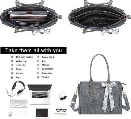 MOSISO laptop bag cho phụ nữ, 17-17.3 inch PU da TOTE BAG tương thích với Macbook, HP, Dell, ASUS Notebook